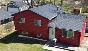huber heights westerville red metal siding house
