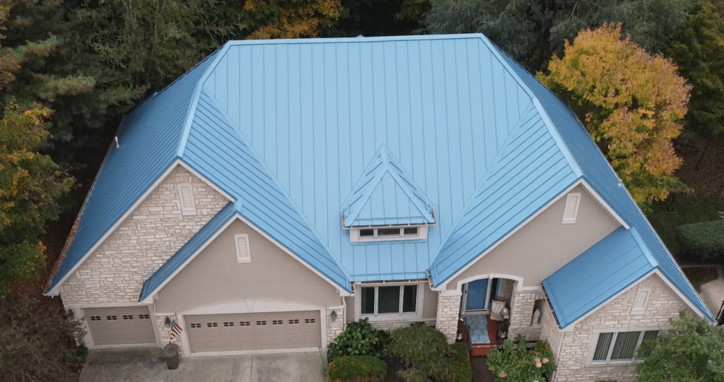 Hawaiian Blue Standing Seam Metal Roof  Ohio